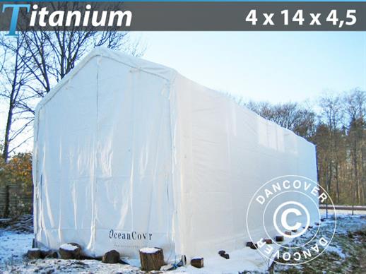 Capannone tenda barche Titanium 4x14x3,5x4,5m, Bianco