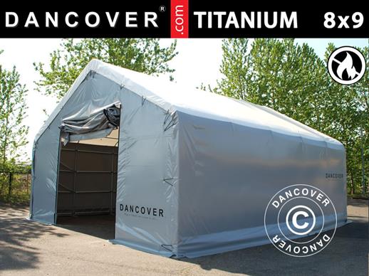 Tente de stockage Titanium 8x9x3x5m, Blanc/Gris