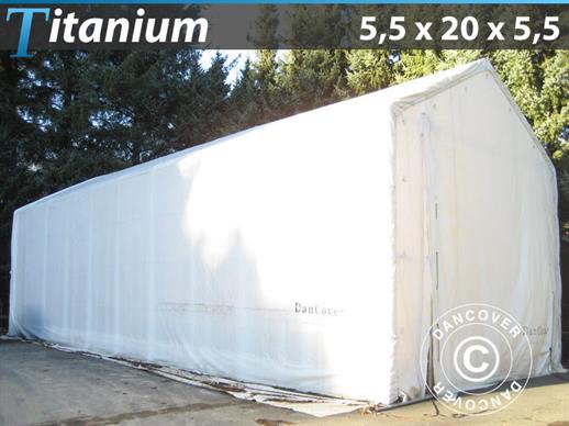 Tente de stockage pour bateau Titanium 5,5x20x4x5,5m, Blanc