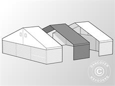 Rallonge pour hangar de stockage industriel Alu, PVC/Metal 15x15x6,03, 5m, blanc