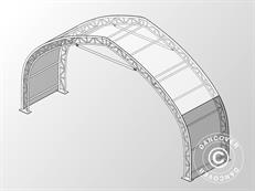 Extension 2m pour Barnum de stockage, tunnel agricole 12x16x5,88m, PVC, Blanc/Gris