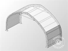 Extension 3m pour Barnum de stockage, tunnel agricole 15x15x7,42m, PVC, Blanc/Gris