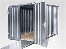 Container, Rigel, 2,1x2,1x2,1m met dubbele vleugeldeur, Zilver