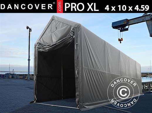 Tente de Stockage PRO XL 4x10x3,5x4,59m, PVC, Gris