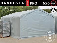 Barnum de stockage PRO 6x6x3,7m PVC, Gris