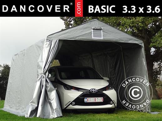 Namiot garażowy Basic 3,3x3,6x2,4 m PE, szary