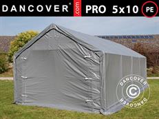Barnum de stockage PRO 5x10x2x3,39m, PE, Gris