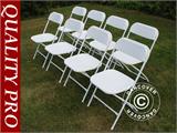 Krzesła składane 44x44x80cm, Biały, 8 szt.