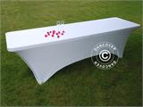 Stretch table cover 244x75x74 cm, White