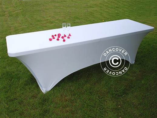 Copri-tavolo elasticizzato 244x75x74cm, Bianco