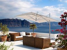 Zwevende parasol Galileo White, 3,5x3,5m, Ecru