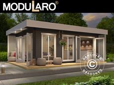 Bjælkehus Vienna, 5,7x3,8x2,45m, 40mm, Mørkegrå