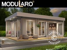 Bjælkehus Vienna, 5,7x3,8x2,45m, 40mm, Lysegrå