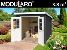 Træskur Hagen 2,3x1,75x2,11m, 28mm, 3,8m², Mørkegrå