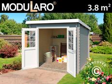 Træskur Hagen 2,3x1,75x2,11m, 28mm, 3,8m², Lysegrå