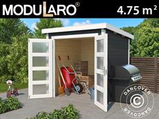 Træskur Torrent 2x2,5x2,11m, 28mm, 4,75m², Mørkegrå