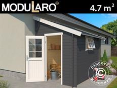 Houten muurberging aanbouw Vanda 1,8x2,75x2,68m, 28mm, 4,7m², Donkergrijs