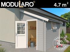 Houten muurberging aanbouw Vanda 1,8x2,75x2,68m, 28mm, 4,7m², Lichtgrijs