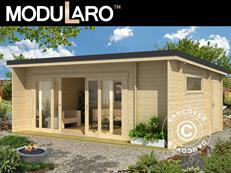 Bjælkehus Milano, 6,08x3,9x2,45m, 44mm, Natur