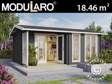 Bjælkehus, Bjælkehus Talsi 5,2x3,7x2,51m, 44mm, Mørkegrå