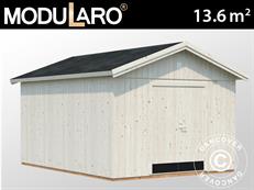 Træskur m/gulv, 3,3x4,52x2,96m, 13,6m², Natur