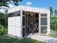 Træskur, Bertilo HPL 2, 3,45x2,28x2,3m, 7,86m², Antracit/Hvid