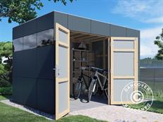 Træskur, Bertilo HPL 2, 3,45x2,28x2,3m, 7,86m², Antracit/Grå