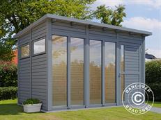 Bjælkehus i træ, Bertilo Pentus 3O, 3,37x2,34x2,33m, Grå