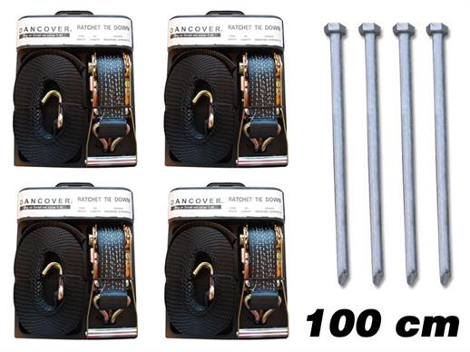 Pack de Segurança PRO 4 (estacas 100cm & cintas de amarração)