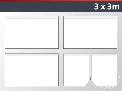 Seitenwand-Set für das Faltzelt FleXtents 3x3m, Weiß