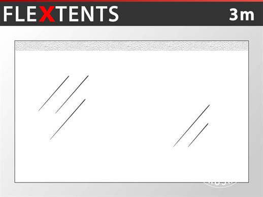 Standard sidevegg for FleXtents, 3m, Transparent