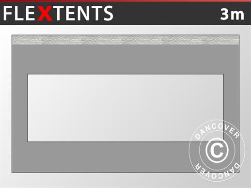 Seitenwand mit Panoramafenster für FleXtents, 3m, Grau