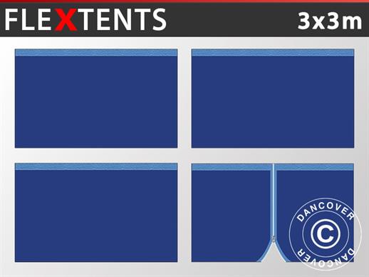 Seitenwand-Set für das Faltzelt FleXtents 3x3m, Dunkeblau