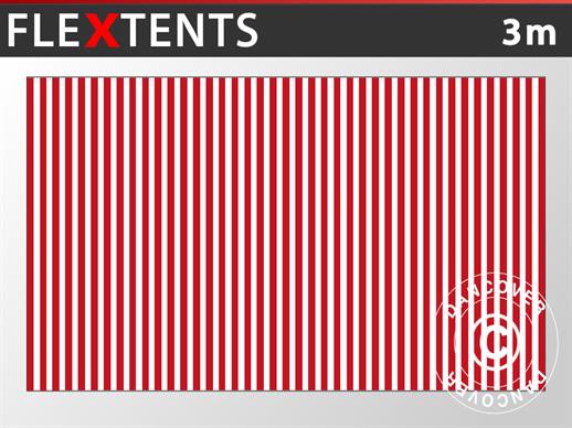 Standard sidevegg for FleXtents, 3m, Stripet