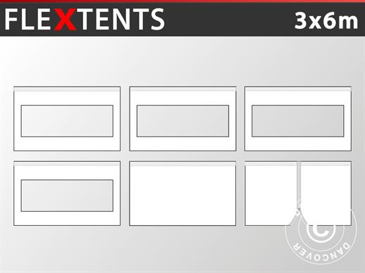 Sidovägg kit för Snabbtält FleXtents 3x6m, Vit