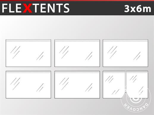 Seitenwand-Set für das Faltzelt FleXtents 3x6m, Transparent