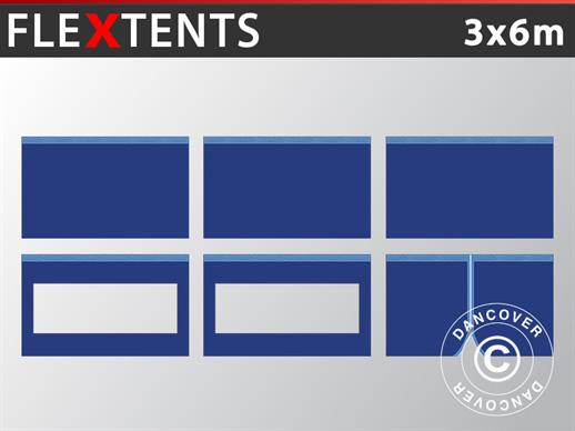 Sidovägg kit för Snabbtält FleXtents 3x6m, Mörkblå
