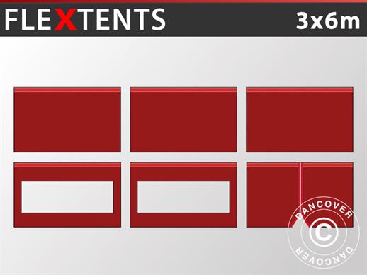 Kit de parede lateral para Tenda Dobrável FleXtents 3x6m, Vermelho