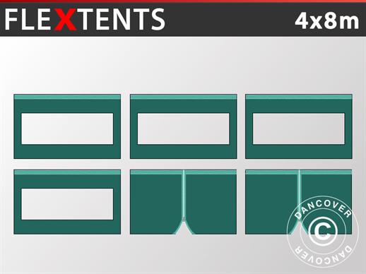Seitenwand-Set für das Faltzelt FleXtents 4x8m, Grün