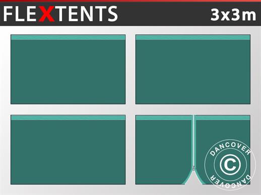 Seitenwand-Set für das Faltzelt FleXtents 3x3m, Grün