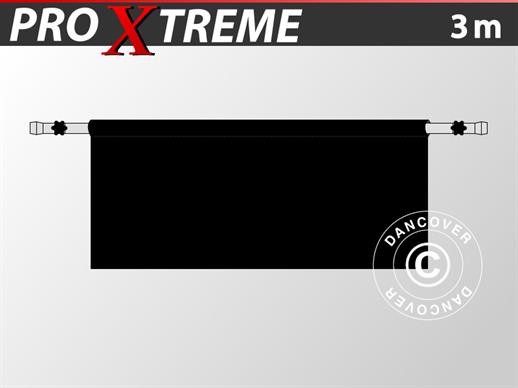 Halv sidovägg för FleXtents PRO Xtreme, 3m, Svart