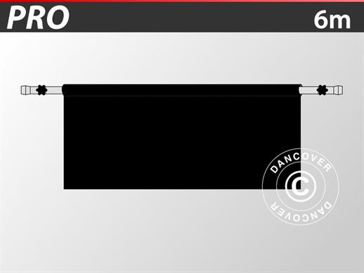 Half zijwand voor FleXtents PRO, 6m, Zwart