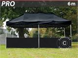 Half zijwand voor FleXtents PRO, 6m, Zwart