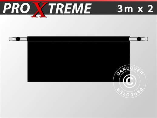 Halbe Seitenwand für FleXtents PRO Xtreme, 6m, Schwarz