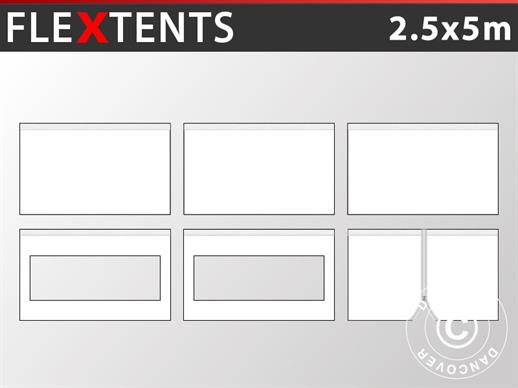 Sivuseinäpaketti Pikateltta FleXtents PRO 2,5x5m, Valkoinen