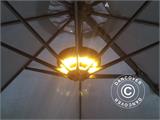 Parasollys, Cheops m/24 LED-lamper Varmhvit, Svart