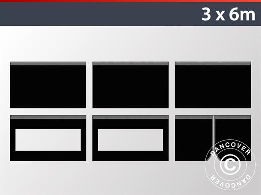 Seitenwand-Set für das Faltzelt FleXtents 3x6m, Schwarz