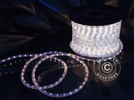 Corda de luces LED, 50m, Ø 1,2cm, Blanco cálido