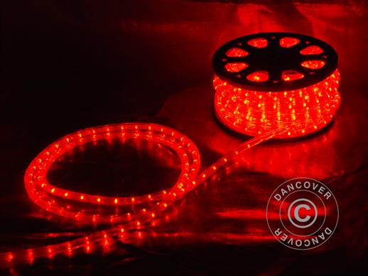 Corda de luces LED, 25m, Ø 1,2cm, Rojo