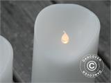 Cire de bougie LED, Ø7,5cm, 3 pcs, Blanc